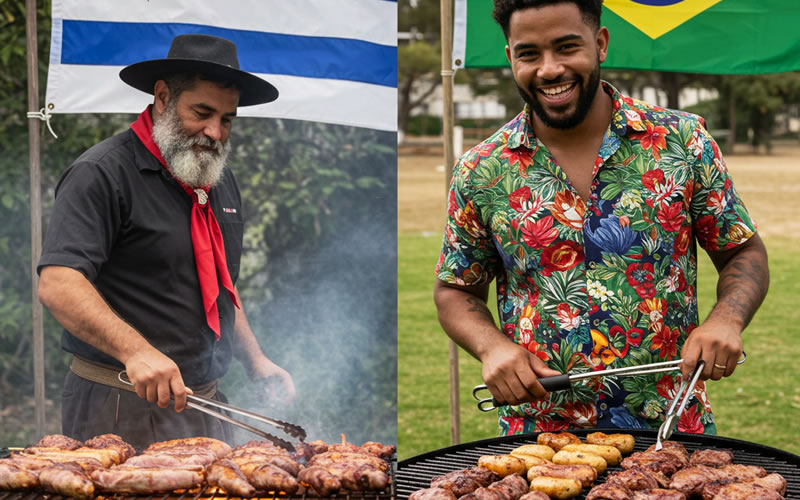 Descubra as diferenças entre o churrasco uruguaio e brasileiro: cortes, técnicas, acompanhamentos e tradições culturais de cada país