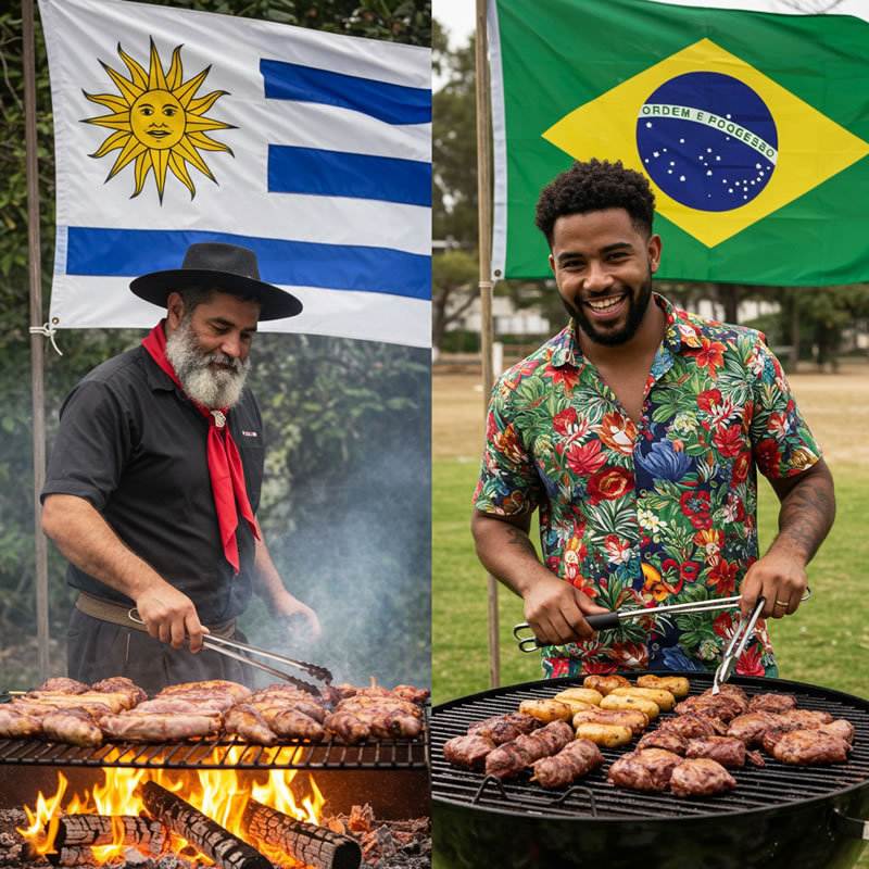 churrasco-parrilla Descubra as diferenças entre o churrasco uruguaio e brasileiro: cortes, técnicas, acompanhamentos e tradições culturais de cada país